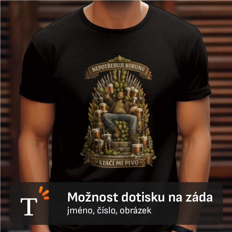 PÁNSKÉ TRIČKO PIVNÍ KRÁL s možností dotisku jména, čísla, obrázku