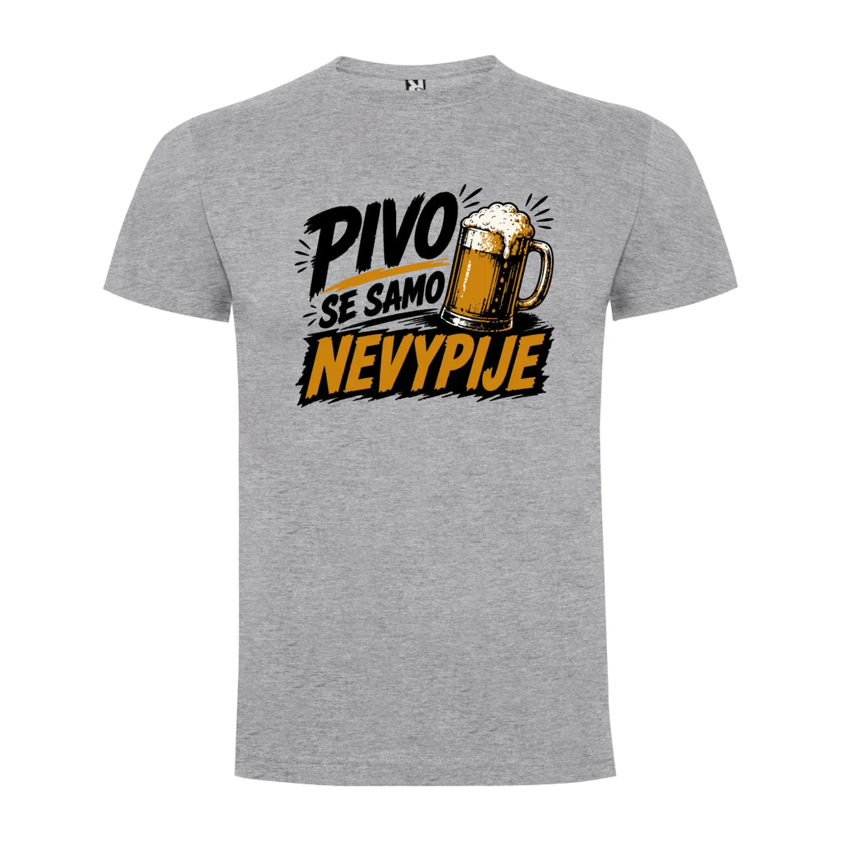 PÁNSKÉ TRIČKO PIVO SE SAMO NEVYPIJE s možností dotisku jména, čísla, obrázku jen motiv dopředu Melír