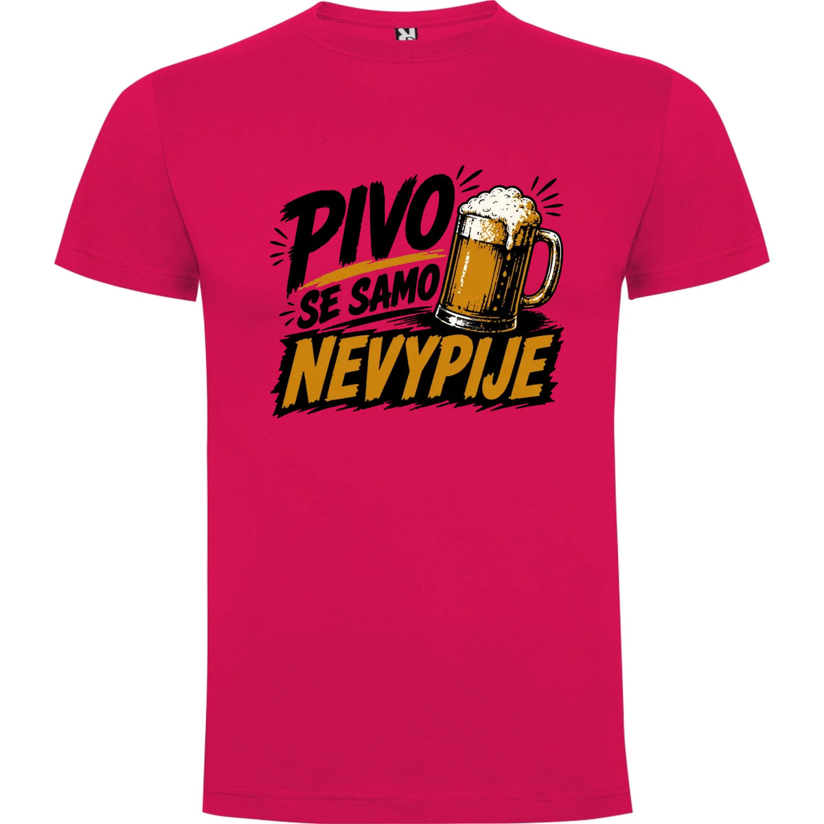 PÁNSKÉ TRIČKO PIVO SE SAMO NEVYPIJE s možností dotisku jména, čísla, obrázku jen motiv dopředu Růže