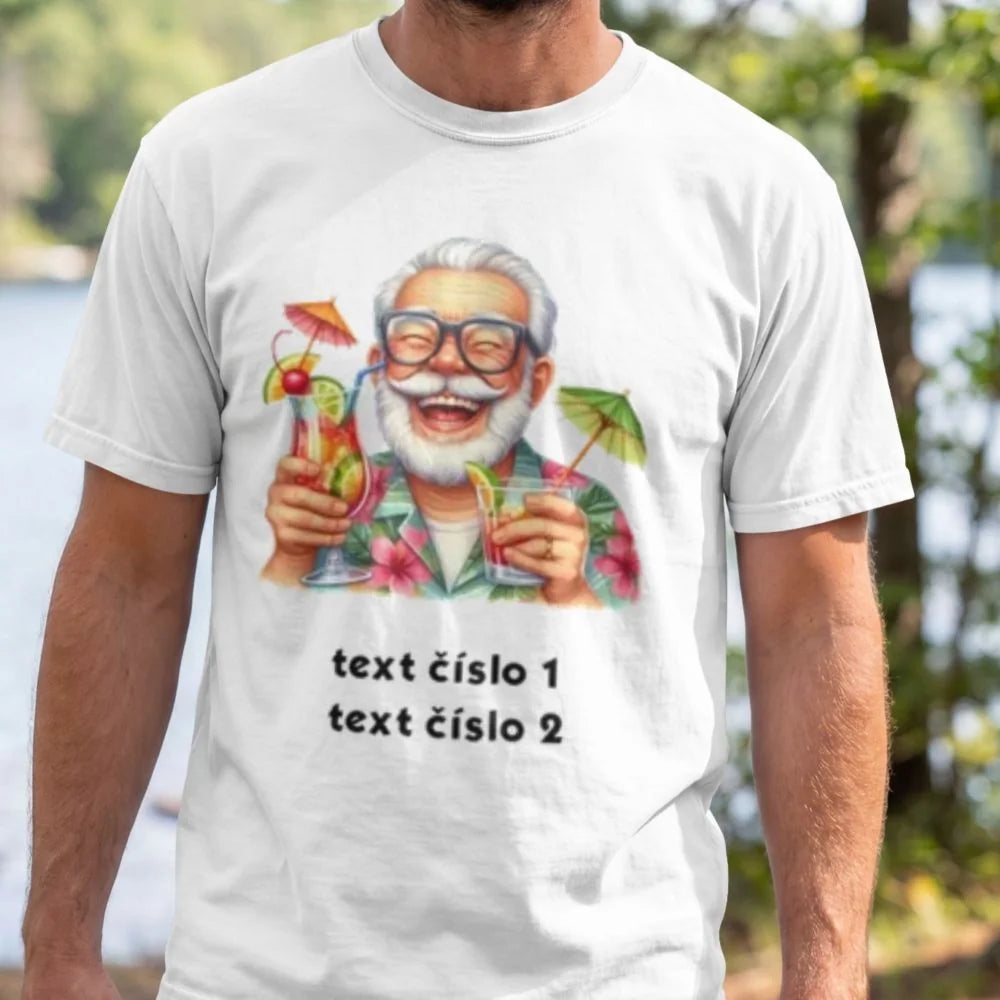 PÁNSKÉ TRIČKO s motivem DĚDEČEK (výběr z 10+ obrázků, možnost doplnit vlastní texty)