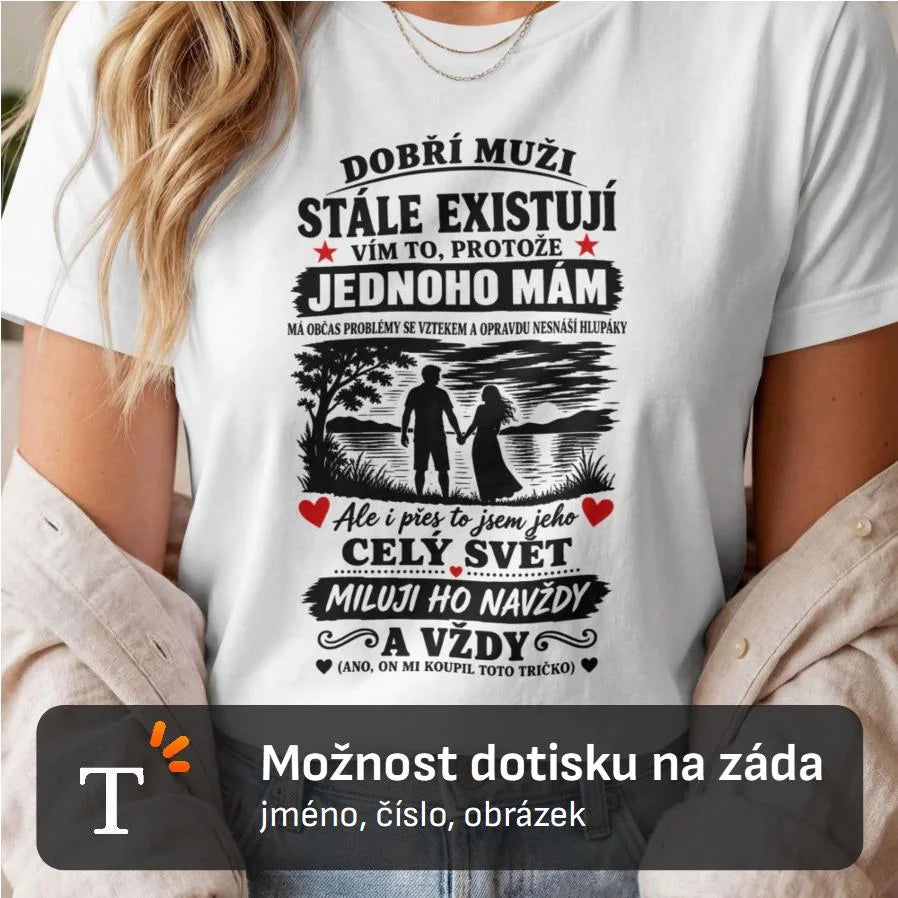 DÁMSKÉ TRIČKO miluji ho navždy s možností dotisku jména, čísla, obrázku