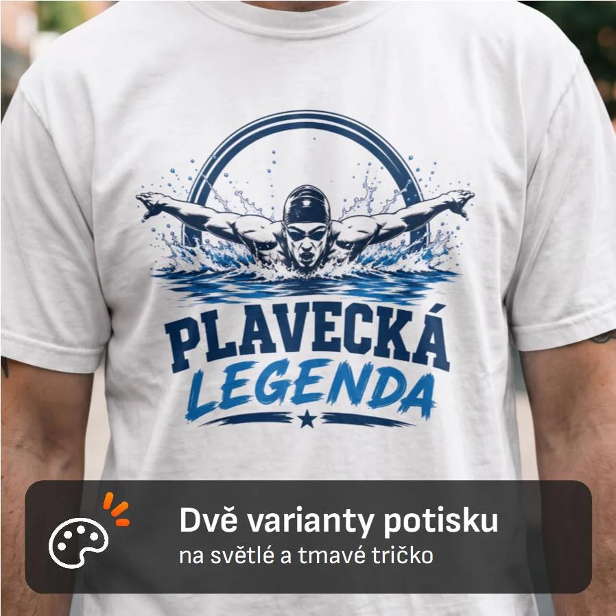 PÁNSKÉ TRIČKO PLAVECKÁ LEGENDA s možností dotisku jména, čísla, obrázku