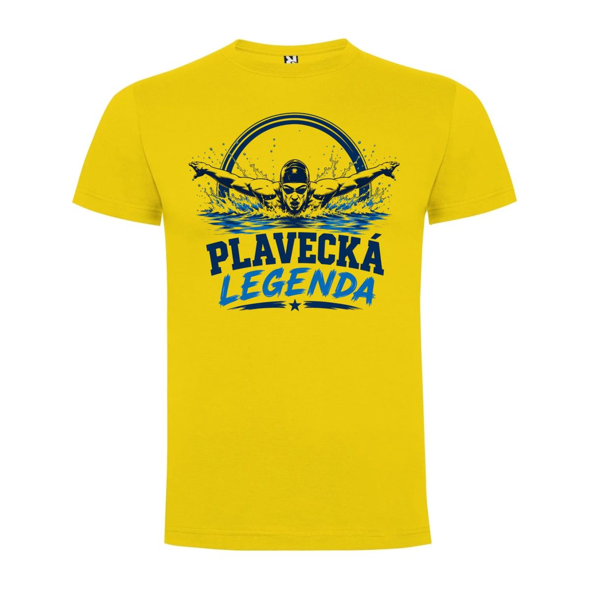 PÁNSKÉ TRIČKO PLAVECKÁ LEGENDA s možností dotisku jména, čísla, obrázku jen motiv dopředu Žlutá