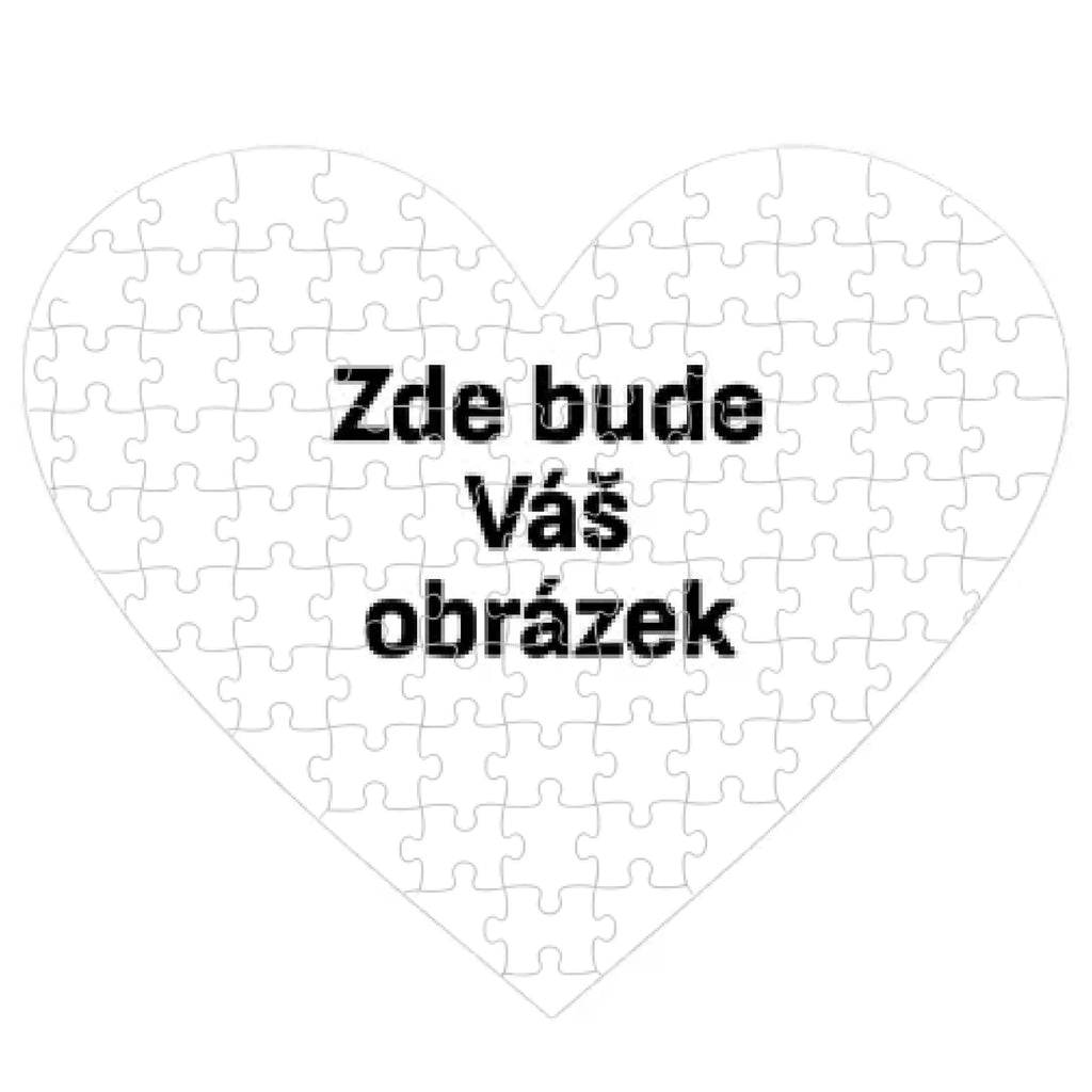 Puzzle srdce 19x18 cm s vaším motivem/fotkou Puzzle srdce 19x18 cm bílá na šířku
