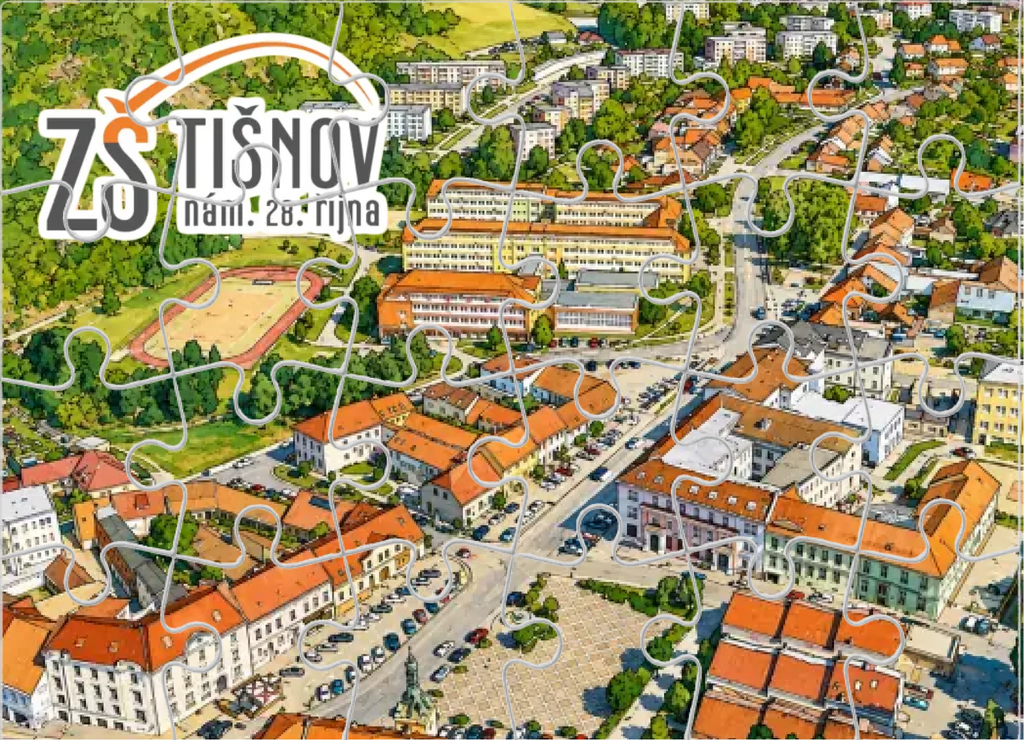 ZŠ TIŠNOV puzzle PANORAMA Puzzle A5 bílá na šířku