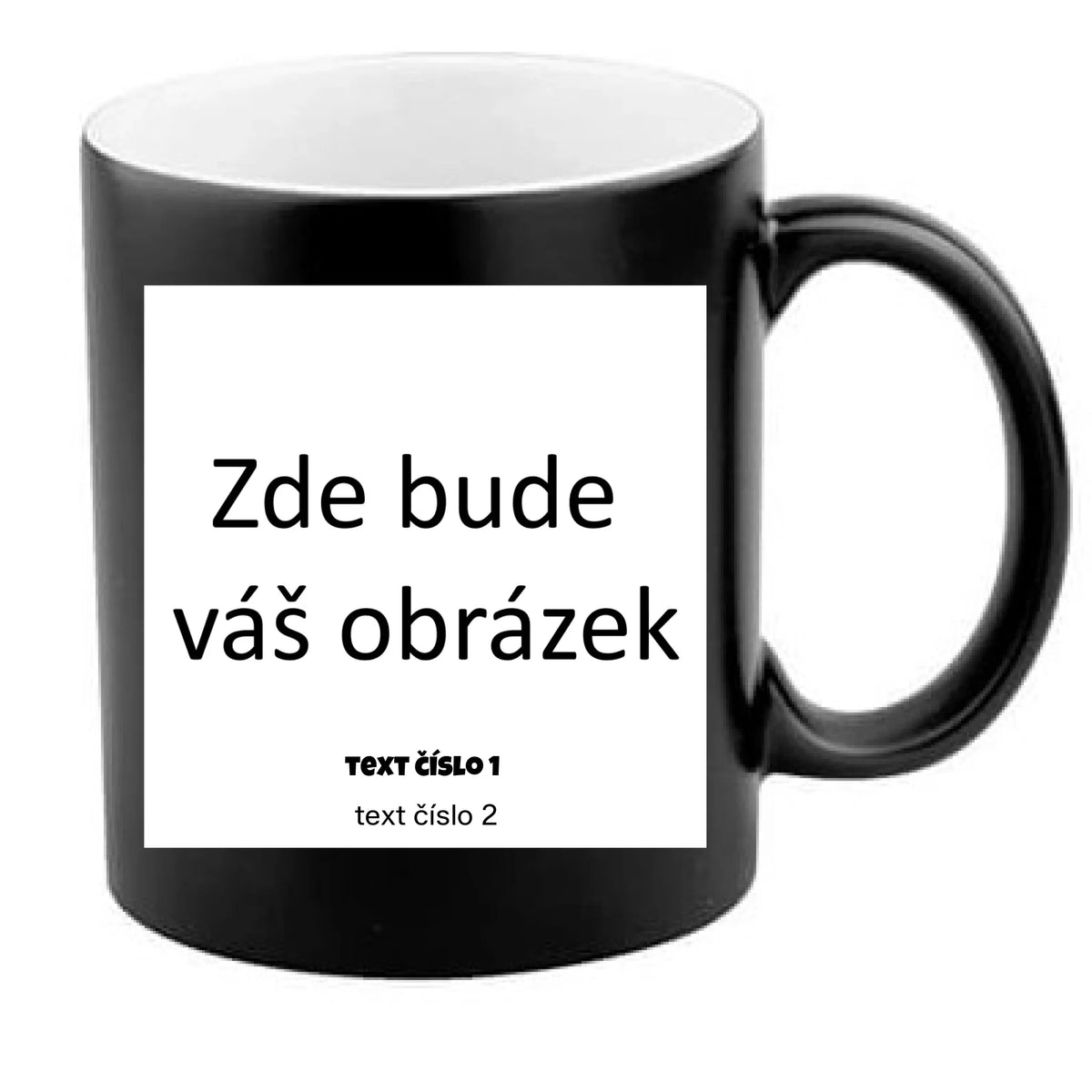 MAGICKÝ HRNÍČEK s vaším motivem/fotkou potisk jen dopředu černý 340ml