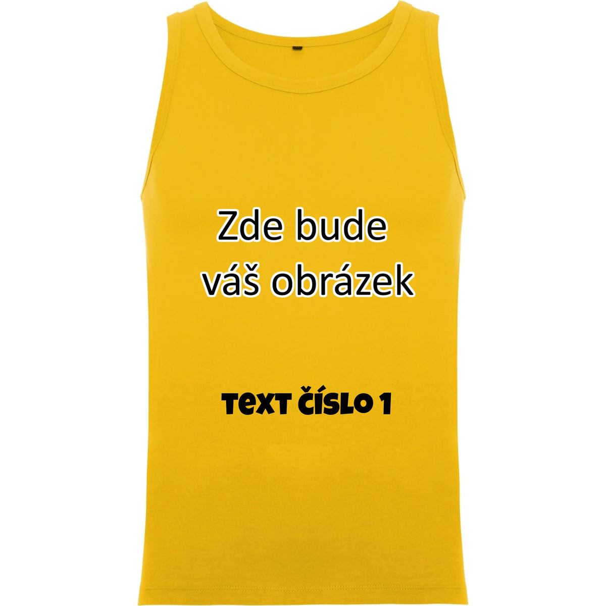 PÁNSKÉ TÍLKO s vlastním motivem/fotkou potisk jen dopředu žlutá