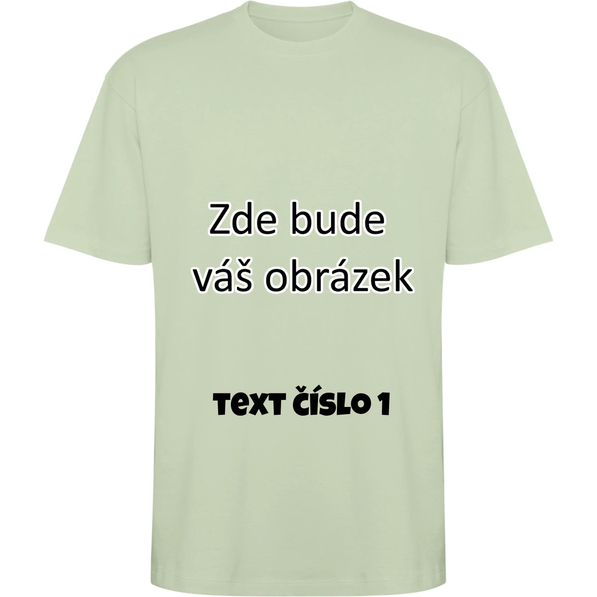 TIRČKO UNISEX OVERSIZE krátký rukáv s vaším motivem/fotkou Oversize tričko BULL mátově zelená