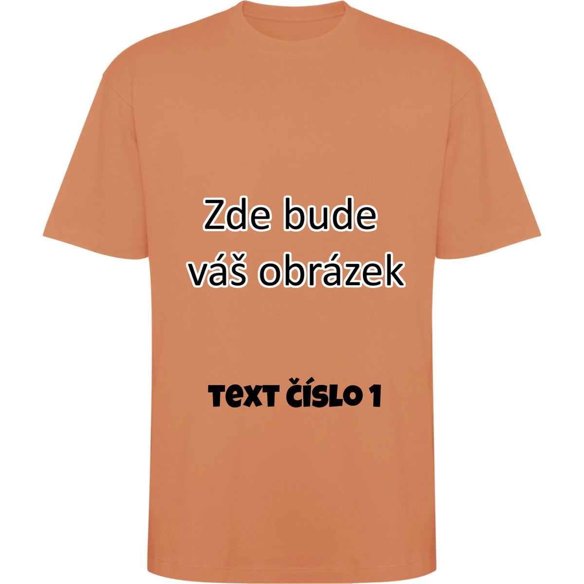 TIRČKO UNISEX OVERSIZE krátký rukáv s vaším motivem/fotkou Oversize tričko BULL moca