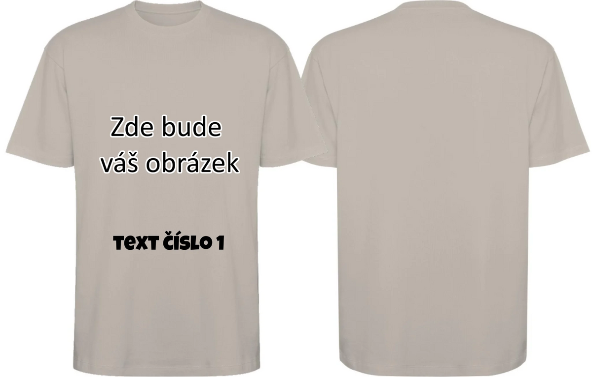 TIRČKO UNISEX OVERSIZE krátký rukáv s vaším motivem/fotkou
