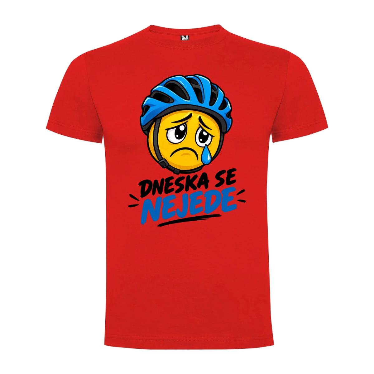 PÁNSKÉ TRIČKO CYKLISTIKA DNESKA NEJEDU s možností dotisku jména, čísla, obrázku jen motiv dopředu Červená
