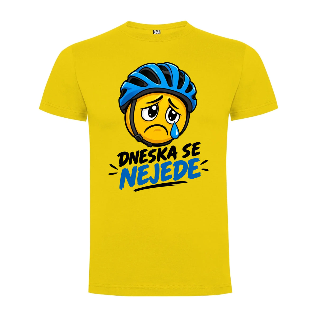 PÁNSKÉ TRIČKO CYKLISTIKA DNESKA NEJEDU s možností dotisku jména, čísla, obrázku jen motiv dopředu Žlutá