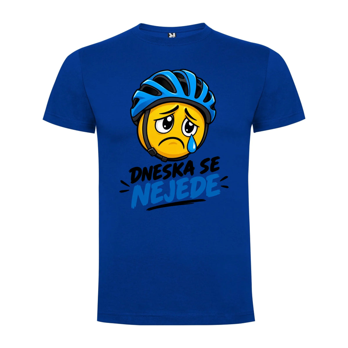 PÁNSKÉ TRIČKO CYKLISTIKA DNESKA NEJEDU s možností dotisku jména, čísla, obrázku jen motiv dopředu Modrá
