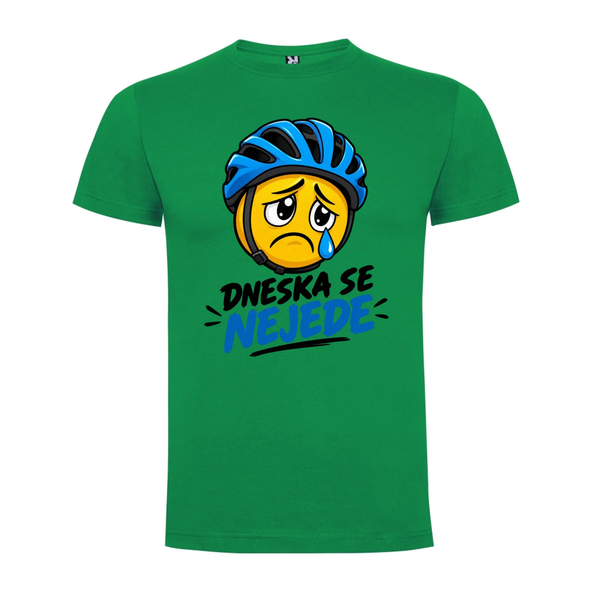 PÁNSKÉ TRIČKO CYKLISTIKA DNESKA NEJEDU s možností dotisku jména, čísla, obrázku jen motiv dopředu Zelená